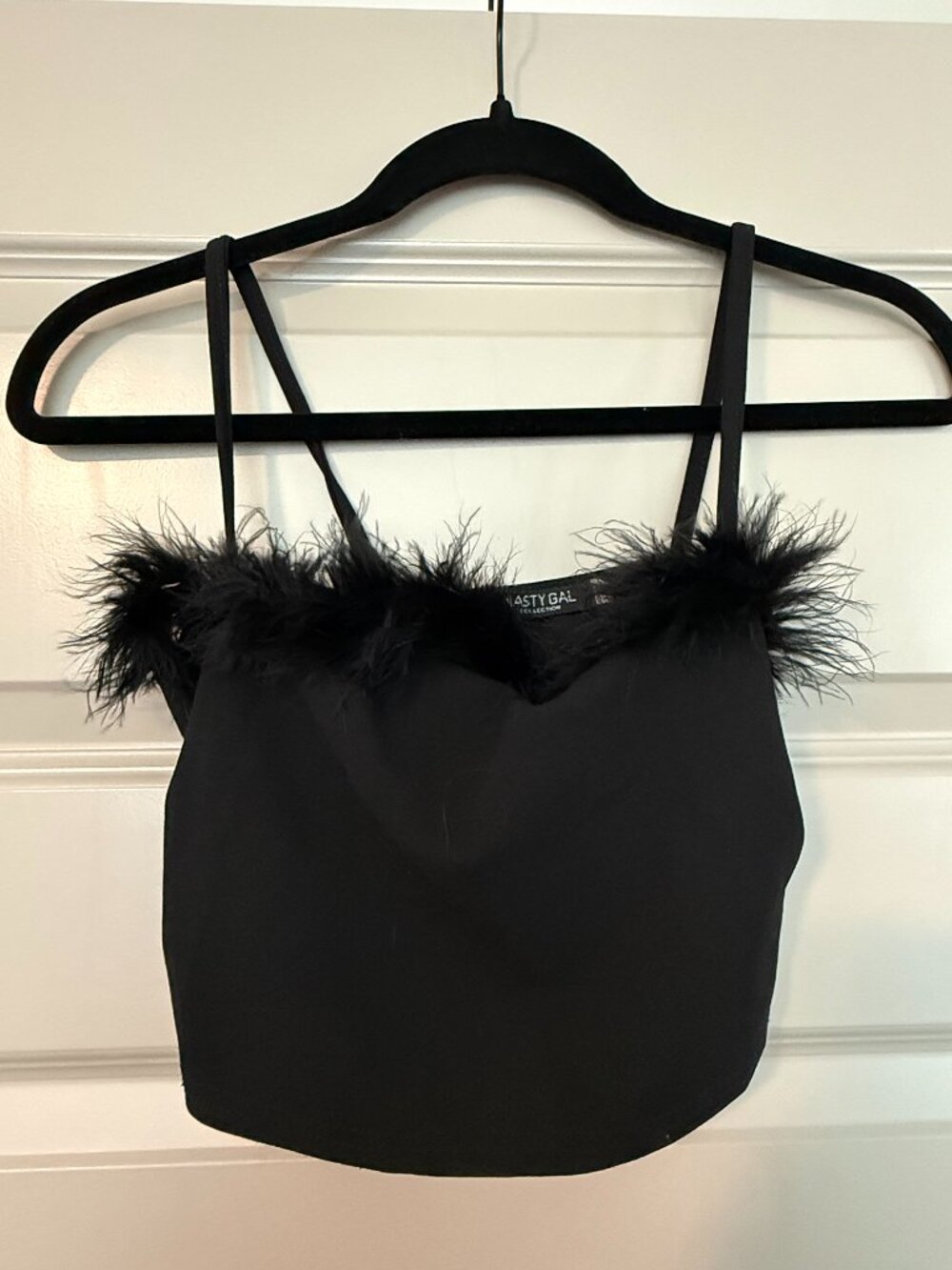 Black Fur Lined Tank Top